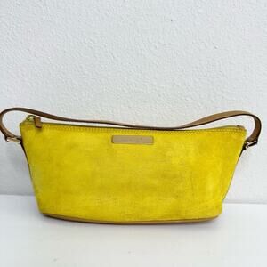 GUCCI Yellow Suede Shoulder Small Boat Bag Y2K Rare